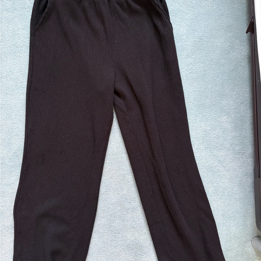 Black Ribbed Lounge Pants